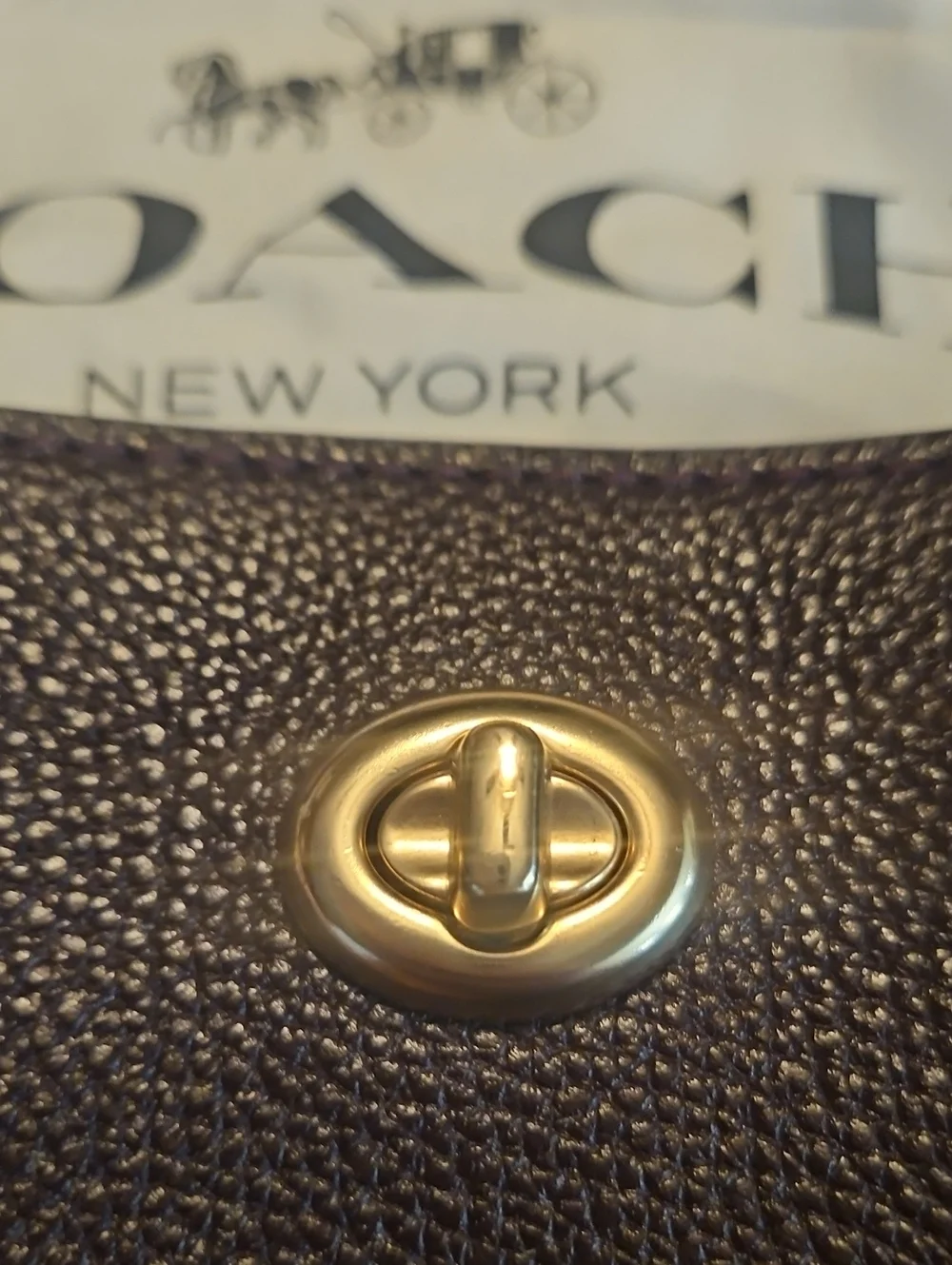 Coach Turnlock Chain Tote 27  Oxblood Pebbled Leather Gold Chain Shoulder Bag OS
